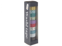 Washi tape – Glimmer folie og mønster 10 stk i æske med afrivningskant