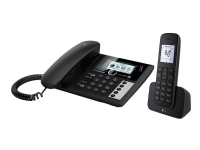 Deutsche Telekom Sinus PA 207 plus 1 - Med ledning/trådløs - svarersystem - DECT\GAP - svart + ekstra håndsett