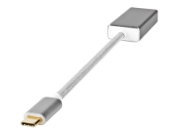 Nedis Fabritallic - USB / DisplayPort-adapter - USB-C (hann) til Mini DisplayPort (hunn) - USB 3.2 Gen 1 - 20 cm - formstøpt, rund, 1080p-støtte, 4K 60Hz støtte - sølv PC tilbehør - Kabler og adaptere - Adaptere