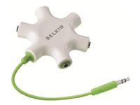 Belkin RockStar - Hodetelefonsplitter - mini-phone stereo 3.5 mm hunn til mini-phone stereo 3.5 mm hann PC tilbehør - Kabler og adaptere - Adaptere
