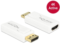 Delock – Videokort – DisplayPort hane till HDMI hona – vit – stöd för 4K