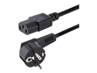 StarTech.com 1m (3ft) Computer Power Cord, 18AWG, EU Schuko to C13 Power Cord, 10A 250V, Black Replacement AC Cord, TV/Monitor Power Cable, Schuko CEE 7/7 to IEC 60320 C13 Power Cord - PC Power Supply Cable (713E-1M-POWER-CORD) - Strømkabel - power CEE 7/