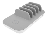Digitus – Laddningsstation – 58 Watt – 3 A – PD 3.0 – 5 utdatakontakter (4 x USB 24 pin USB-C) – vit/grå