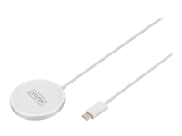 Digitus - Trådlös laddningsplatta - magnetisk - 15 Watt - 2 A - vit - för Apple Wireless Charging Case AirPods AirPods Pro iPhone 12, 13, 14 Watch
