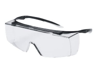 uvex super f OTG - Vernebriller - klart glass - polykarbonat, polyamid, termoplastisk elastomer (TPE), brass, nickel plated - blank, svart ramme - PPE Category II Klær og beskyttelse - Sikkerhetsutsyr - Vernebriller