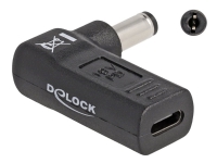 Delock – Strömadapter – USB-C (hona) till DC-jack 5,5 x 2,1 mm (hane) – 19 V – 3 A – vinklad – svart