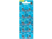VINNIC ALKALINE BUTTON BATTERIES MINI G1/AG1/LR60 BLISTER 10PCS L621F