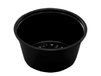 Dressingbæger 90 ml 3 oz Ø74x32 mm PP Sort,250 stk/ps - (250 stk.)