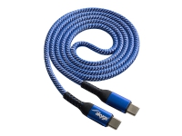 Akyga AK-USB-37 – USB-kabel – 24 pin USB-C (hane) till 24 pin USB-C (hane) – USB 2.0 – 20 V – 5 A – 1 m – USB-strömförsörjning (100W) – blå