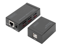 DIGITUS DA-70143 - USB Extender & 2.0 USB Hub 4 Port - USB-utvider - USB 2.0 - over CAT 5/5e/6 - opp til 50 m PC tilbehør - Kabler og adaptere - Nettverkskabler