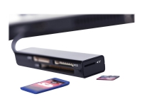 Ednet USB 3.0 MULTI CARD READER - Kortleser (MS, MS PRO, MMC, SD, MS PRO Duo, CF, TransFlash, microSD, SDHC) - USB 3.0 Foto og video - Foto- og videotilbehør - Kortlesere