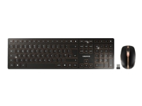CHERRY DW 9100 SLIM - Tastatur- og mussett - trådløs - 2.4 GHz, Bluetooth 4.2 - QWERTY - Storbritannia - tastsvitsj: CHERRY SX - svart/bronse PC tilbehør - Mus og tastatur - Tastatur
