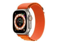Apple Watch Ultra - 49 mm - titan - smartklokke med Alpine Loop - tekstil - oransje - båndbredde: M - 32 GB - Wi-Fi, LTE, UWB, Bluetooth - 4G - 61.3 g Sport & Trening - Pulsklokker og Smartklokker - Smartklokker
