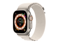 Apple Watch Ultra - 49 mm - titan - smartklokke med Alpine Loop - tekstil - stjernelys - båndbredde: M - 32 GB - Wi-Fi, LTE, UWB, Bluetooth - 4G - 61.3 g Sport & Trening - Pulsklokker og Smartklokker - Smartklokker
