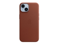 Apple – Baksidesskydd för mobiltelefon – MagSafe-kompatibilitet – läder – umber – för iPhone 14