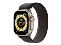 Apple Watch Ultra – 49 mm – titan – smartklokke med Trail Loop – soft double-layer nylon – black/gray – båndbredde: M/L – 32 GB – Wi-Fi, LTE, UWB, Bluetooth – 4G – 61.3 g