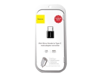 Baseus Mini - USB-adapter - Micro-USB type B (hunn) til USB-C (hann) - USB OTG - 2.4 A - svart
