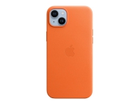 Apple - Baksidedeksel for mobiltelefon - MagSafe-samsvar - lær - oransje - for iPhone 14 Plus Tele & GPS - Mobilt tilbehør - Deksler og vesker