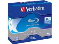 VERBATIM 43715 Verbatim BluRay BD-R [ jewel case 5 25GB 6x Scratchguard Plus ]