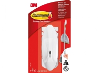 COMMAND COMMAND gjenbrukbar krok (17069 PL), med metallhåndtak, stor, hvit