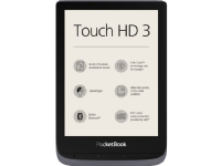 PocketBook Touch HD 3 – eBook-läsare – 16 GB – 6 monokrom E Ink Carta (1072 x 1448) – pekskärm – Bluetooth Wi-Fi – grå-metallic