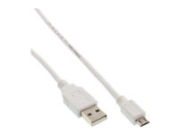 InLine 31750W, 5 m, USB A, Micro-USB B, USB 2.0, Hankjønn/hankjønn, Hvit PC tilbehør - Kabler og adaptere - Datakabler