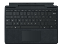 Microsoft Surface Pro Signature Keyboard – Tangentbord – med pekplatta accelerometer Förvarings- och laddningsfack för Surface Slim Pen 2 – QWERTY – spansk – svart – kommersiell – för Surface Pro 8 Pro X