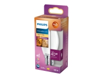 Produktfoto för Philips - LED-glödlampa - form: B35 - glaserad finish - E14 - 3.4 W (motsvarande 40 W) - klass D - varmt vitt ljus - 2200-2700 K