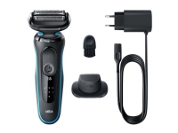 Braun Series 5 51-M1200s, Barberingsmaskin, Sort, Blå, AutoSense, Knapper, Batteri, Lithium-Ion (Li-Ion)