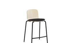 Barstol ADD Hvidpigmenteret eg laminat, sæde i grønt tekstil, grønne ben Barn & Bolig - Møbler - Stoler