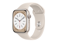 Apple Watch Series 8 (GPS) – 45 mm – stjernelysaluminium – smartklokke med sportsbånd – fluorelastomer – stjernelys – båndbredde: Regular – 32 GB – Wi-Fi, Bluetooth – 38.8 g