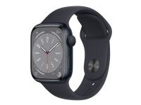 Apple Watch Series 8 (GPS) – 41 mm – midnattsaluminium – smartklokke med sportsbånd – fluorelastomer – midnatt – båndbredde: Regular – 32 GB – Wi-Fi, Bluetooth – 32 g