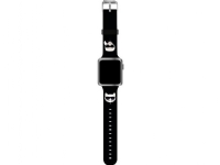 Karl Lagerfeld Rem Karl Lagerfeld KLAWLSLCKK Apple Watch 4/5/6/6/7/SE 44/45mm svart/svart rem Silikon Karl &amp  Choupette-huvuden