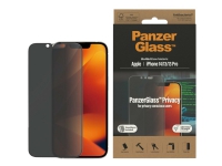 iPhone 14 / 13 / 13 Pro  AntiBacterial Ultra Wide Fit Skjermbeskyttelsesglass - Privacy - EasyAligner - Diamond Strength - Gjennomsiktig