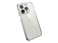 Speck Presidio Perfect-Clear – Baksida för mobiltelefon – MagSafe-kompatibilitet – hård polykarbonat mjuk termoplastisk polyuretan (TPU) – klar – för Apple iPhone 14 Pro