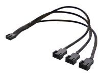 DELTACO - Strømsplitter - 4-stifts viftekontakt (hann) til 4-stifts viftekontakt (hunn) - 30 cm - svart PC tilbehør - Kabler og adaptere - Strømkabler
