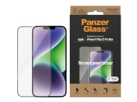 PanzerGlass™ | Antibakteriell - Skjermbeskytter for mobiltelefon - Ultra-Wide Fit - rammefarge svart | Apple iPhone 13 Pro Max/14 Plus Tele & GPS - Mobilt tilbehør - Skjermbeskyttelse