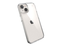 Speck Presidio Perfect-Clear – Baksida för mobiltelefon – MagSafe-kompatibilitet – hård polykarbonat mjuk termoplastisk polyuretan (TPU) – klar – för Apple iPhone 14