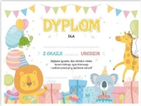 LearnHow A4 birthday diploma - Happy animals 5 pcs Skole og hobby - Skolehefter & Arbeidsbøker - Papir og papp