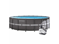 Intex Frame Pool Set Ultra Rondo XTR 610 x 122cm swimming pool (dark grey/blue sand filter system SF80220RC-2)