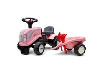 FALK Baby girl New Holland ride-on traktor m. trailer rive og skovl (808-024)