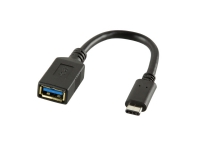 LogiLink USB C - USB A 0.15m, 0,15 m, USB C, USB A, USB 3.2 Gen 2 (3.1 Gen 2), Hankjønn/hunkjønn, Sort PC tilbehør - Kabler og adaptere - Adaptere