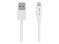 DELTACO – Lightning-kabel – USB hane till Lightning hane – 3 m – vit – för Apple iPad/iPhone/iPod (Lightning)