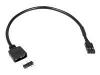 Inter-Tech - RGB LED-adapter - 3-stifts RGB-sokkel (hann) avtakbar til VDG header (hunn) - 20 cm PC tilbehør - Kabler og adaptere - Adaptere