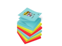 Post-It R330-6SS-MIA, firkant, Akva, Limefarget, Rød, Papir, 76 mm, 76 mm, 90 ark Papir & Emballasje - Blokker & Post-It - Legg det ut