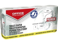 Kontorprodukter KONTORPRODUKTER Premium cellulose toalettpapir, 3-lags, 150 ark, 15 m, 8 stk., hvit Rengjøring - Tørking - Toalettpapir og dispensere
