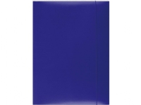 Bilde av Office Products Folder With Elastic Band, Cardboard/varnish, A4, 350gsm, 3 Compartments, Blue