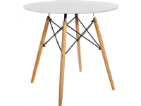 Mufart Round table ETT for kitchen dining room and living room 90cm – White