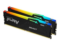 Kingston FURY Beast RGB - DDR5 - sett - 32 GB: 2 x 16 GB - DIMM 288-pin - 6000 MHz / PC5-48000 - CL36 - 1.35 V - ikke-bufret - on-die ECC PC-Komponenter - RAM-Minne - DDR5
