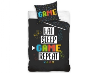 Bilde av Eat, Sleep, Game, Repeat Gamer Sengetøj - 100 Procent Bomuld